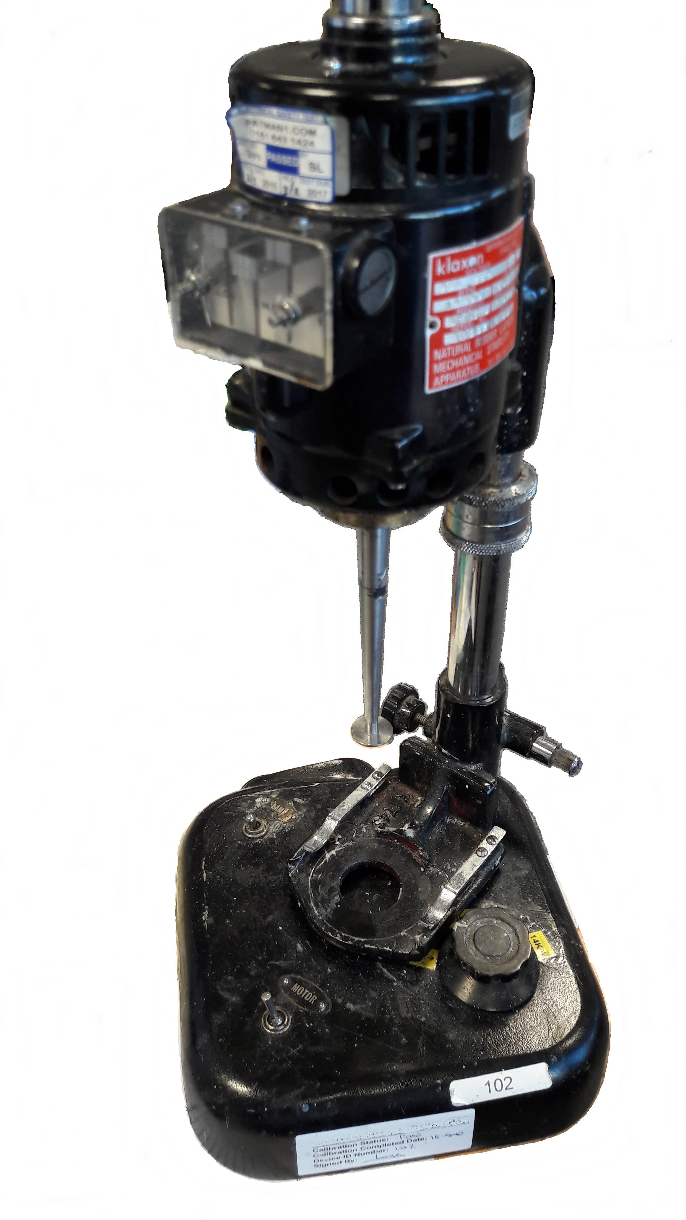 MK1 Klaxon Latex Test Machine